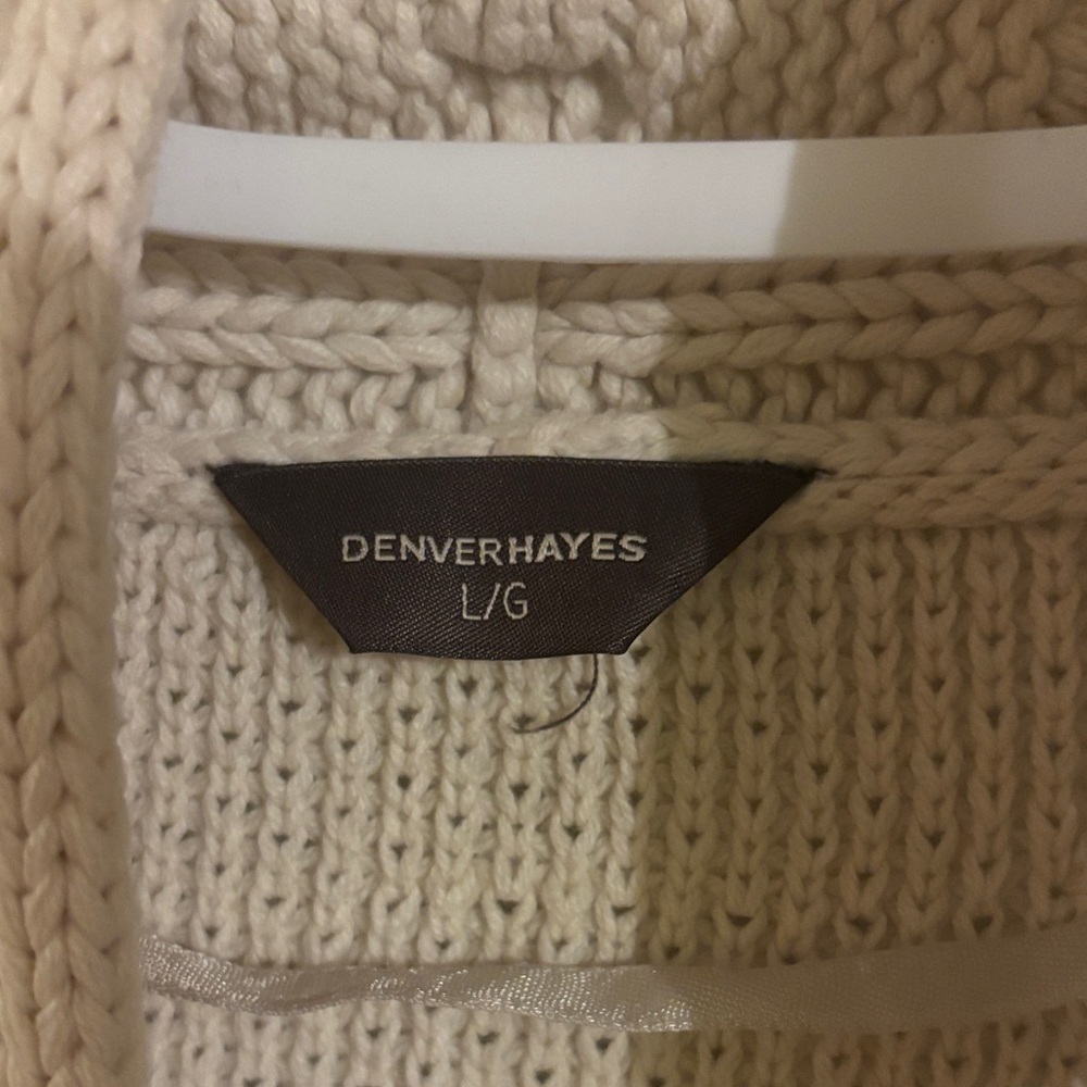Denver Hayes Beige Cable Knit Cardigan - Picture 2 of 3